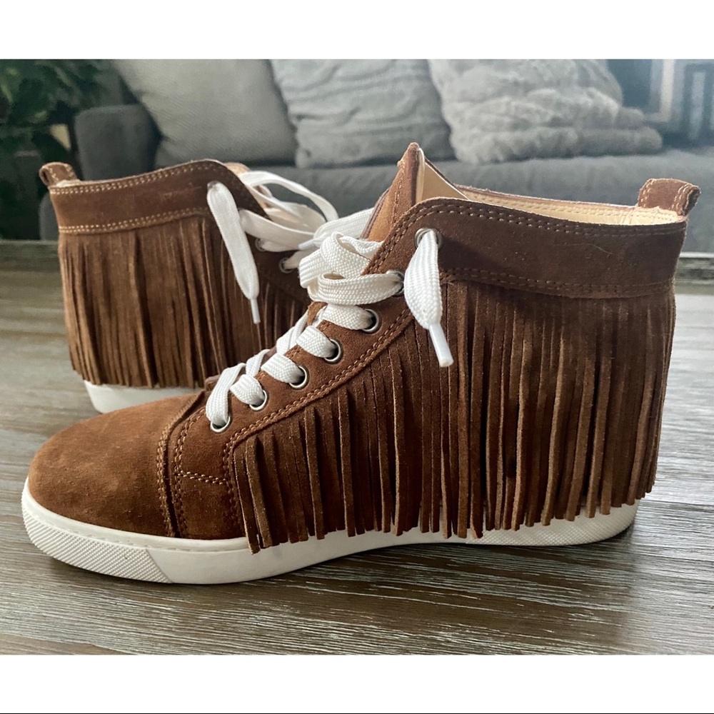 Christian Louboutin Suede Fringe Sneakers